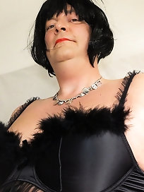 Vintage panty-wearing Shemale Valisere in alluring 46th image