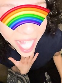 Beautiful transgender women drenched in semen